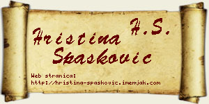 Hristina Spasković vizit kartica